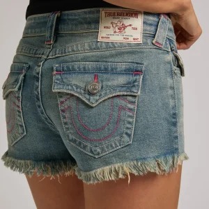 True Religion jeans - Joey Low Rise cut off shorts Seastorm