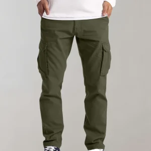 Herr cargobyxor – Bomull – Sidfickor – Regular fit