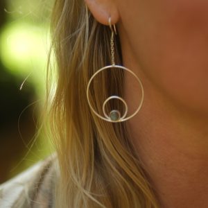 HER BEING – wholeness, silverörhängen månsten/labradorit
