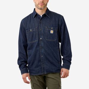 Carhartt denim fleece fodrad skjortjacka
