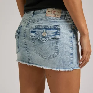 True Religion jeanskjol - Sadie mini denim skirt flap - Freckle Wave