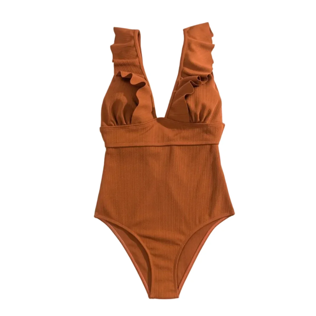 Dam Baddräkt - Polyester Baddräkt Med Volangdetaljer Och Bindband - Bild 8