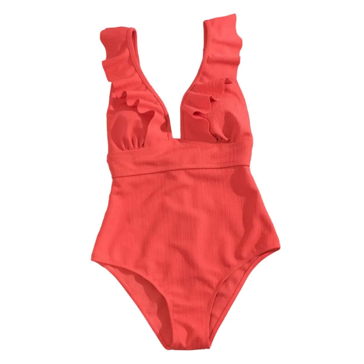 Dam Baddräkt - Polyester Baddräkt Med Volangdetaljer Och Bindband - Bild 6