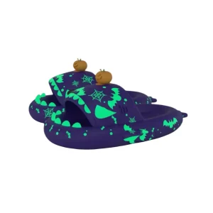 Halloween Hajtofflor i EVA | Pumpa- & Spindelnätsdesign med Slip-On-Passform | Lila & Svarta Inomhusskor för Säsongsbruk | Olsson