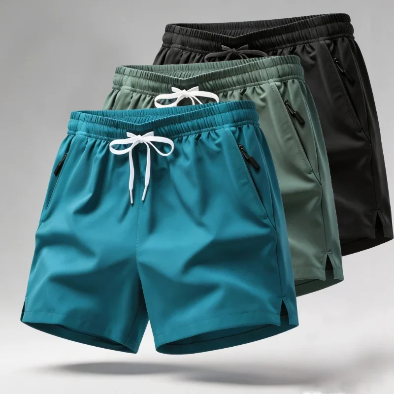 Herr Shorts – Elastisk Resårlinning – Dragkedjefickor – Sport och Strand - Bild 3