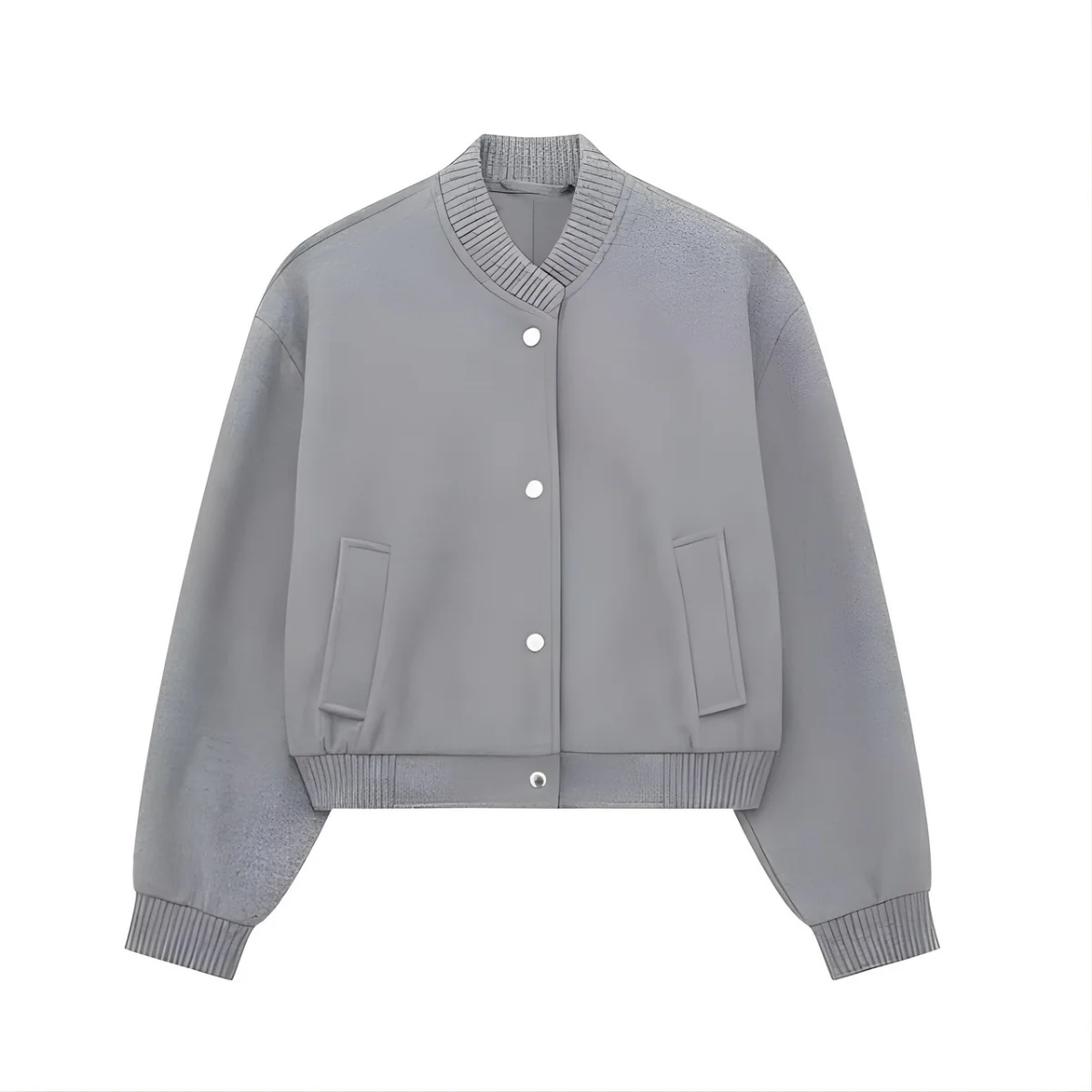Reversibel Parkasjacka i Polyester - Ståkrage med Vändbar Enfärgad Design - Jacka för Vår och Vardag - Olsson