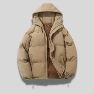 Herr dunjacka – Fodrad vinterjacka – Huva – Lätt design