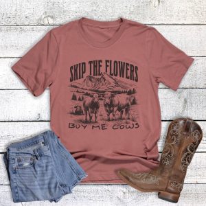 T-shirt Dusty Pink Skip Flowers Buy Cows