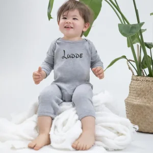 Onesie med namn, grå