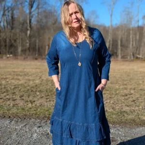 Klänning, mjuk denim, Bohéme
